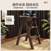Folding ladder Home Thickened Fold Multifunction Small Ladder Bench Interior Dual-use Den High Ladder Three-step Herringbone Step Ladder