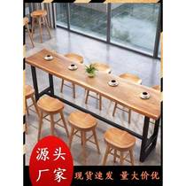 Hong Kong free shipping factory direct sales bar table table and chair wall combination milk tea shop cafe natural edge dessert commercial