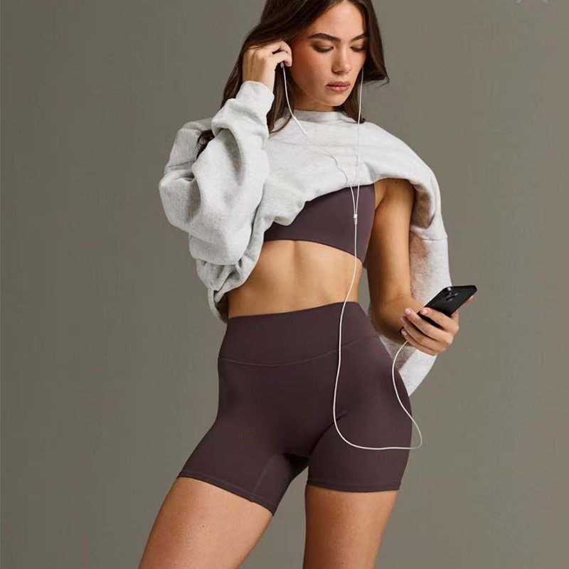 Oner Naked-Feel Quick-Drying High-Waisted Butt-Lifting Yoga Shorts Fitness Tight Three-Quarter Shorts