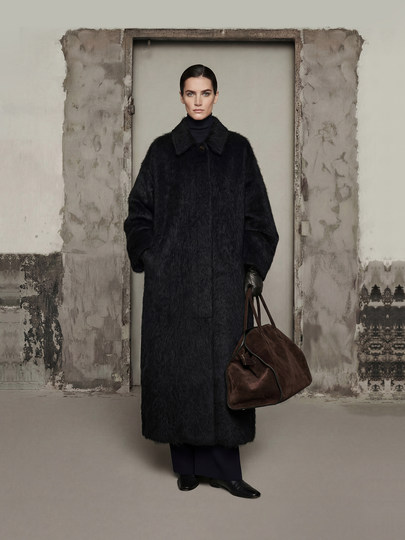 MOSIIMORII【苍羽浮游】摩登风冬季翻领大衣女轻奢双面呢长款外套