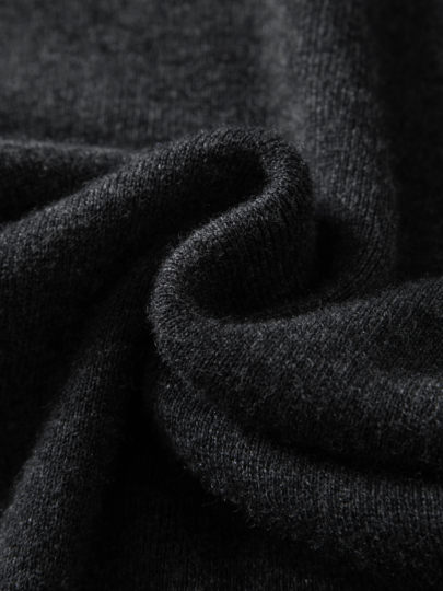 【安所】100%绵羊毛套头款松弛复古连帽修身女士针织内搭打底衫