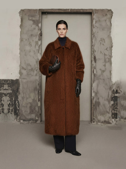 MOSIIMORII【苍羽浮游】摩登风冬季翻领大衣女轻奢双面呢长款外套