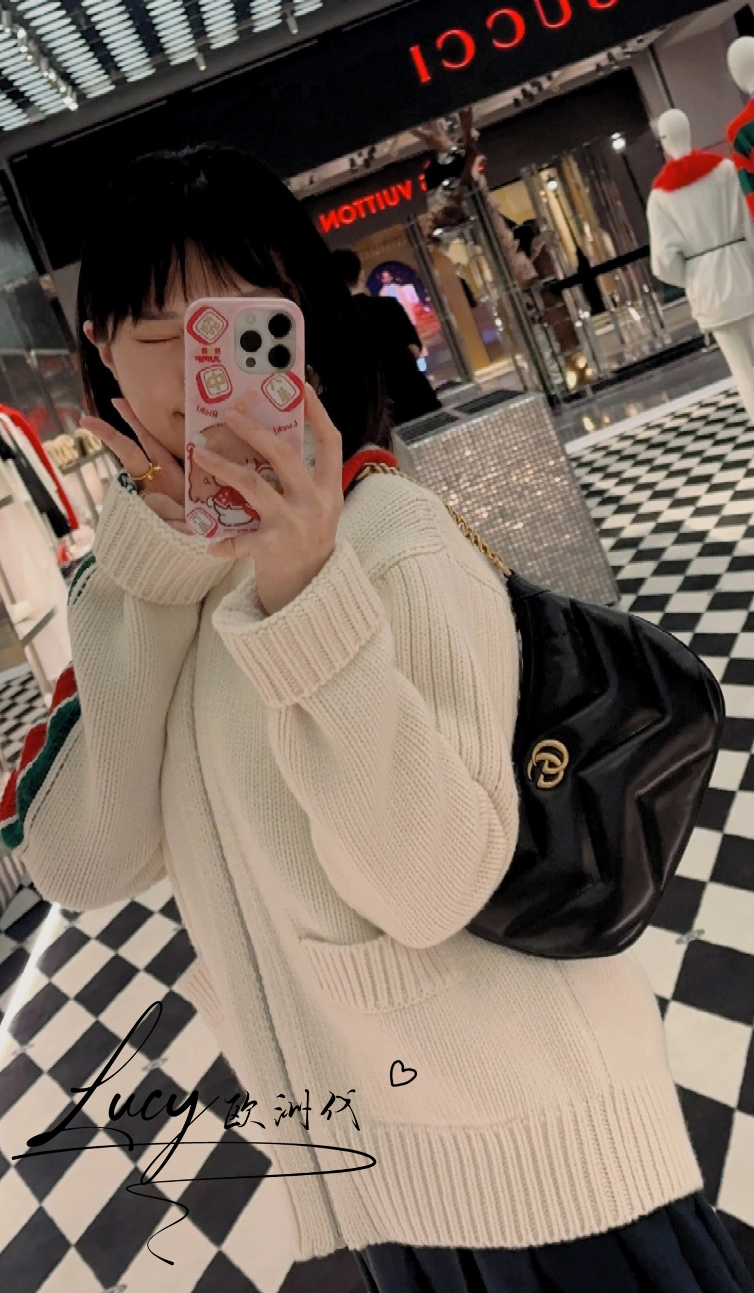 Мода холст gucci/古­驰经典marmont双g徽标拉链包马蒙泡芙包手提单肩包女包