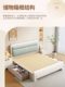 Nordic Solid Wood Bed with Soft Headboard, White 1.8m Master Bedroom Double Bed, Modern and Simple 1.5m Economical Storage Bed