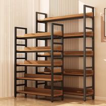 Bookshelves Shelve Floor Home Iron Art Multilayer Containing Living Room Display Bookcase Simple Steel Wood Shelf Sub storage rack