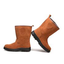Laobaojia Mens Autumn Welder Special Shoes Anti-scalding High Top Anti-smash Anti-Puncture Lightweight Breathable Work Shoes Camel