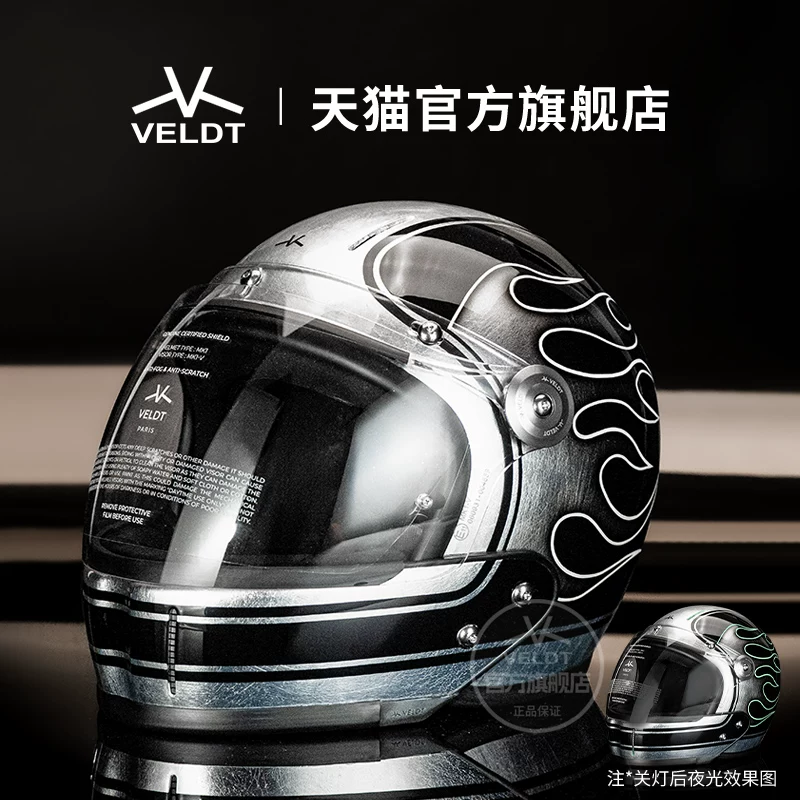 Карбоновый ретро-шлем VELDT подходит для мотоциклов с полной защитой Triumph Harley, комбинированный шлем Velт