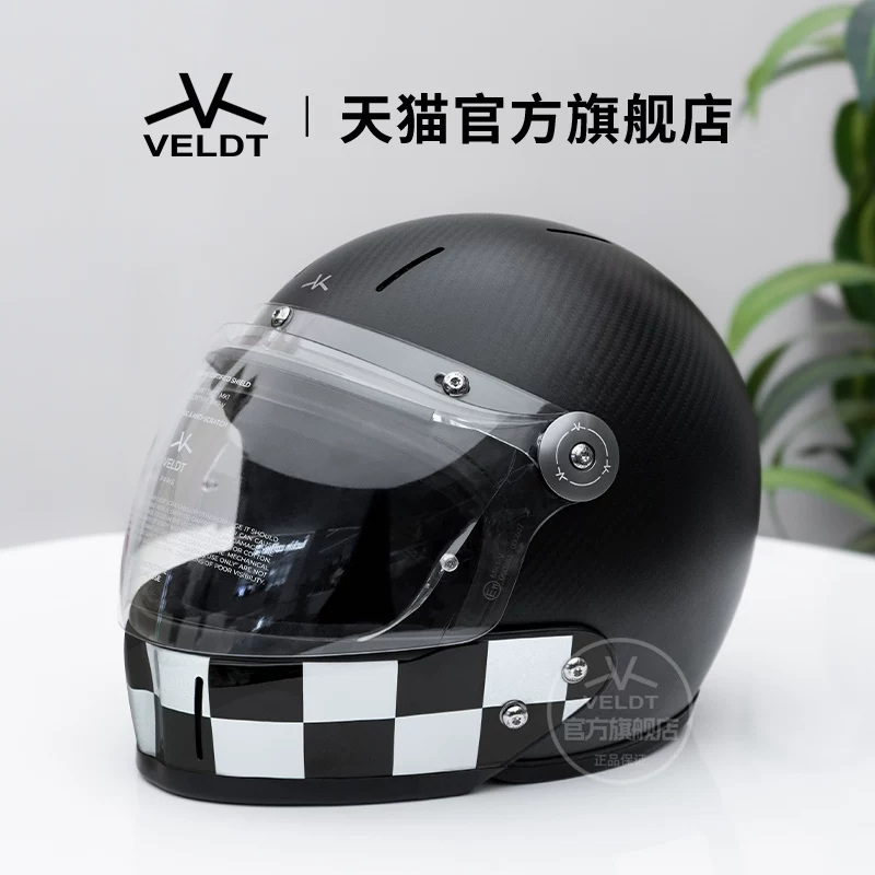 Карбоновый ретро-шлем VELDT подходит для мотоциклов с полной защитой Triumph Harley, комбинированный шлем Velт