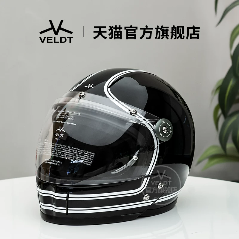 Карбоновый ретро-шлем VELDT подходит для мотоциклов с полной защитой Triumph Harley, комбинированный шлем Velт