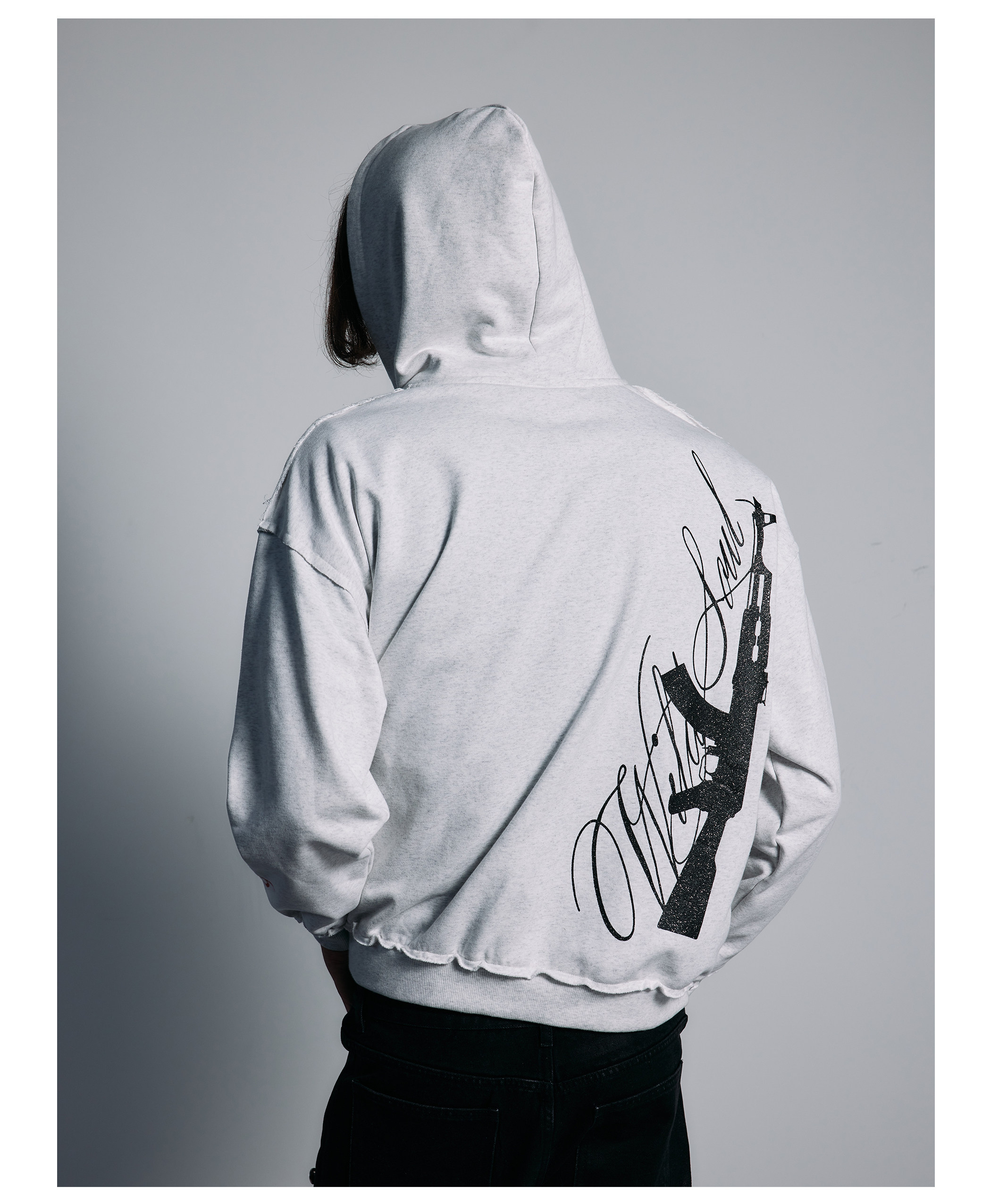PAIKI Glitter Gun Zip-Up Hoodie