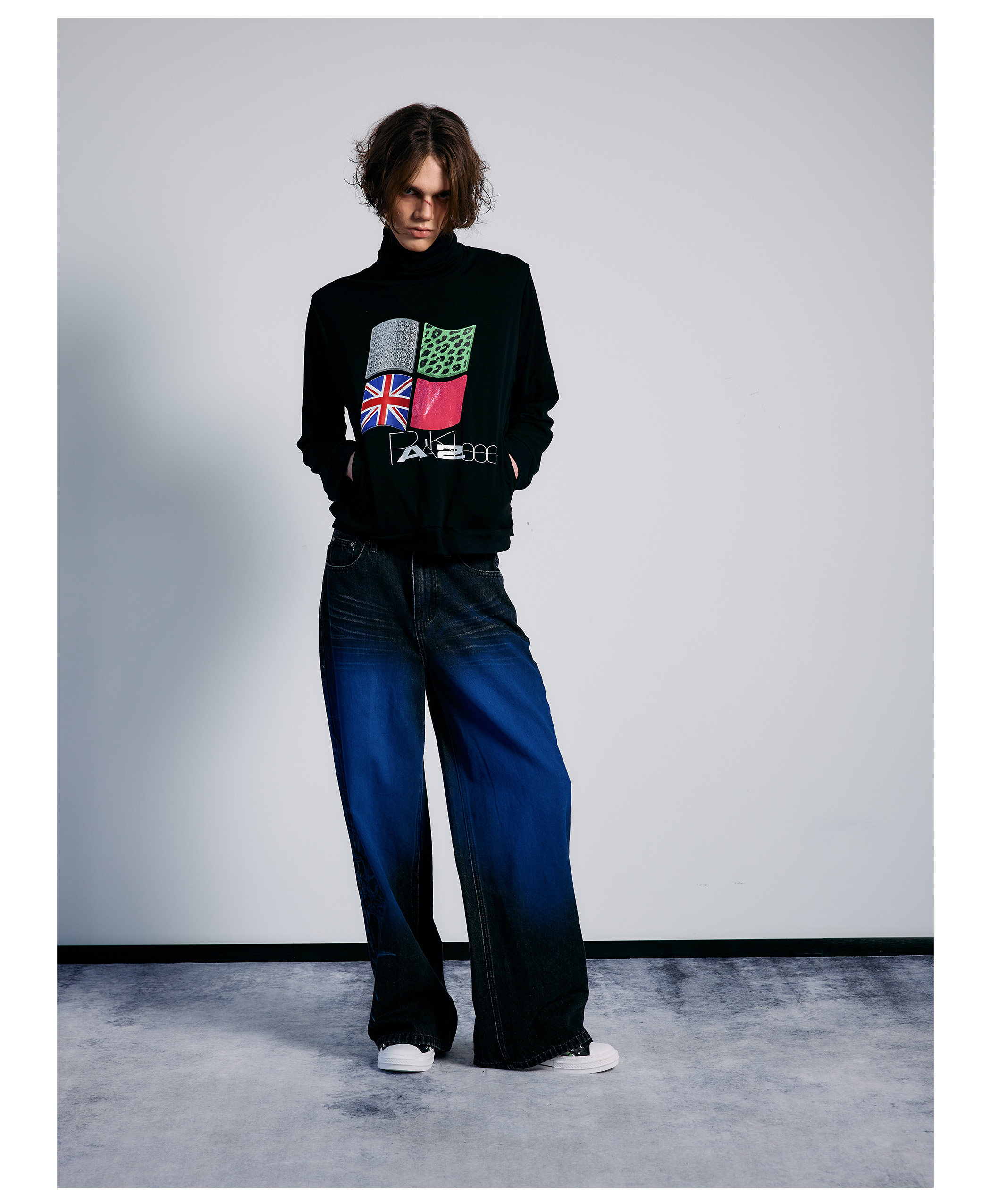 PAIKI Ice Flame Totem Straight-Leg Jeans