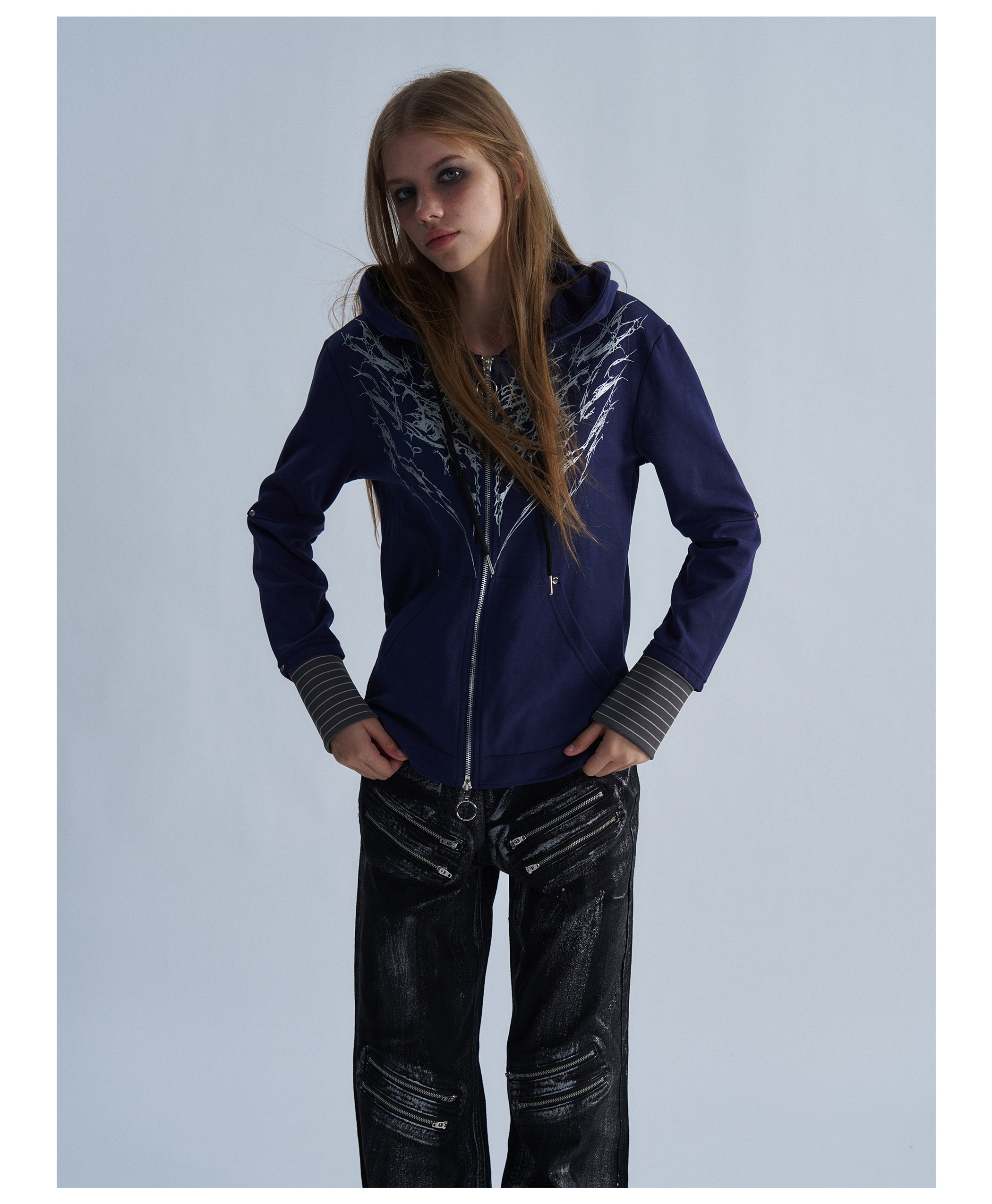 PAIKI Thorn Wings Layered-Look Hoodie