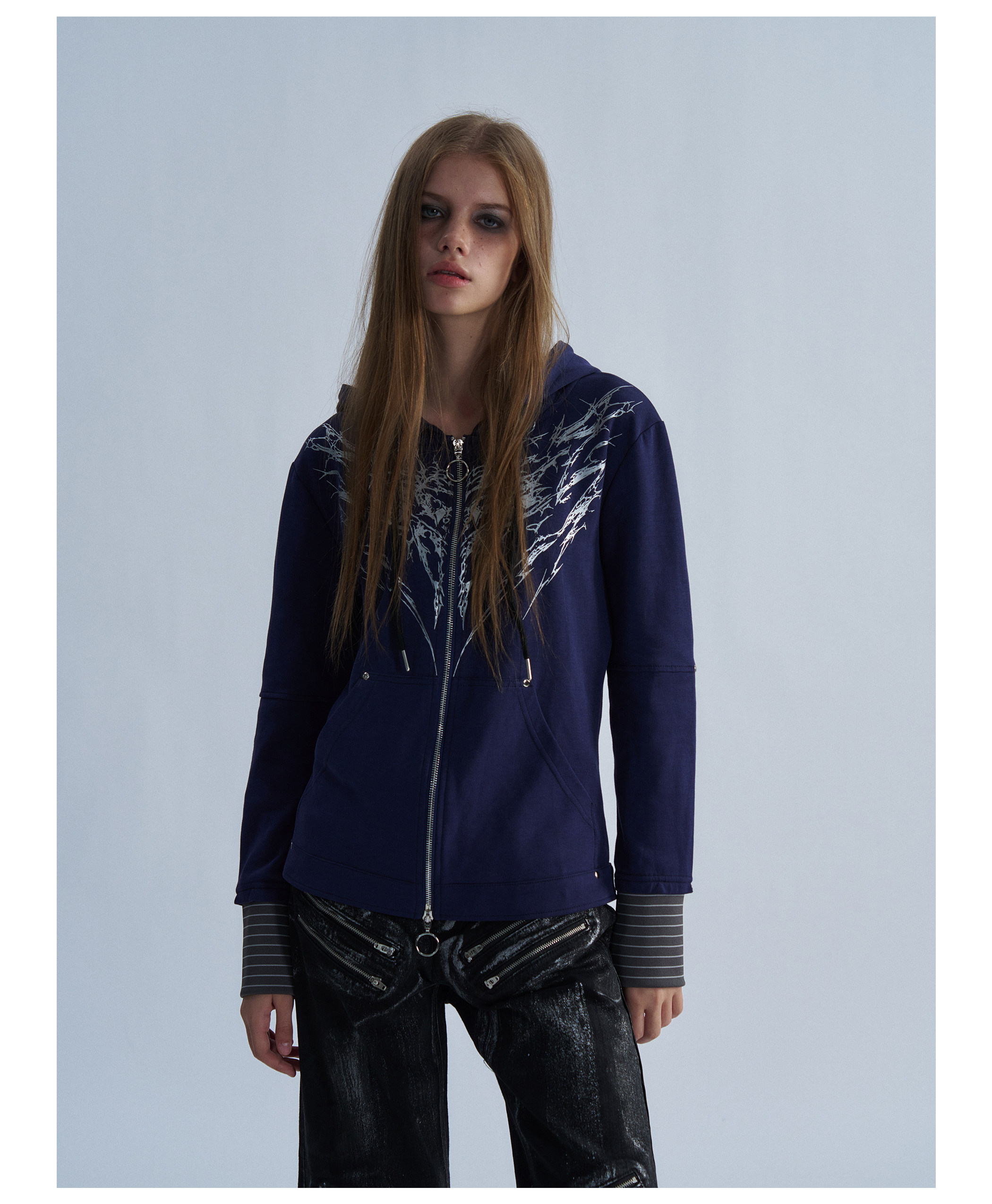 PAIKI Thorn Wings Layered-Look Hoodie