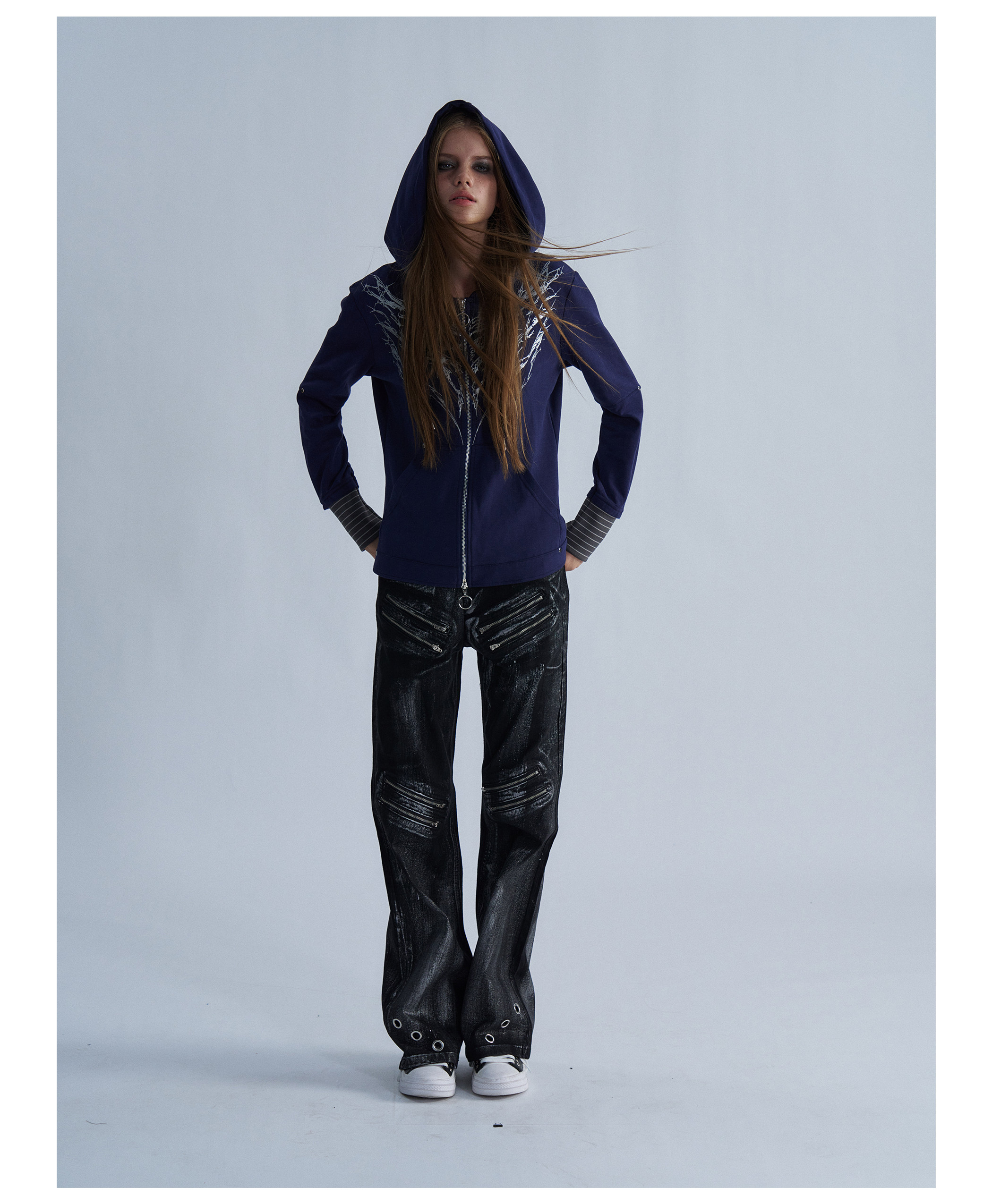 PAIKI Thorn Wings Layered-Look Hoodie