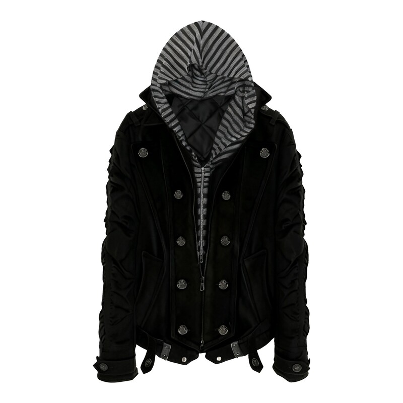 Paiki'Winter's Sacred Mark''Silent Shadow' Detachable Fur Collar Canvas Double-Breasted Jacket Cotton Coat for Autumn and Winter, Unisex