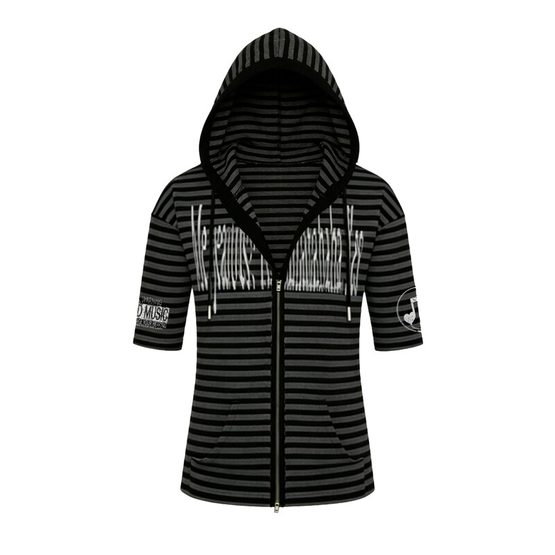 Paiki Music Antidote Hooded Mid-Sleeve Slim Fit Y2K Light Subculture Rock Regular Shoulder Striped T-Shirt Short Sleeve Unisex Paiki Music Antidote Hooded Mid-Sleeve Slim Fit Y2K Light Subculture Rock Regular Shoulder Striped T-Shirt Short Sleeve Unisex