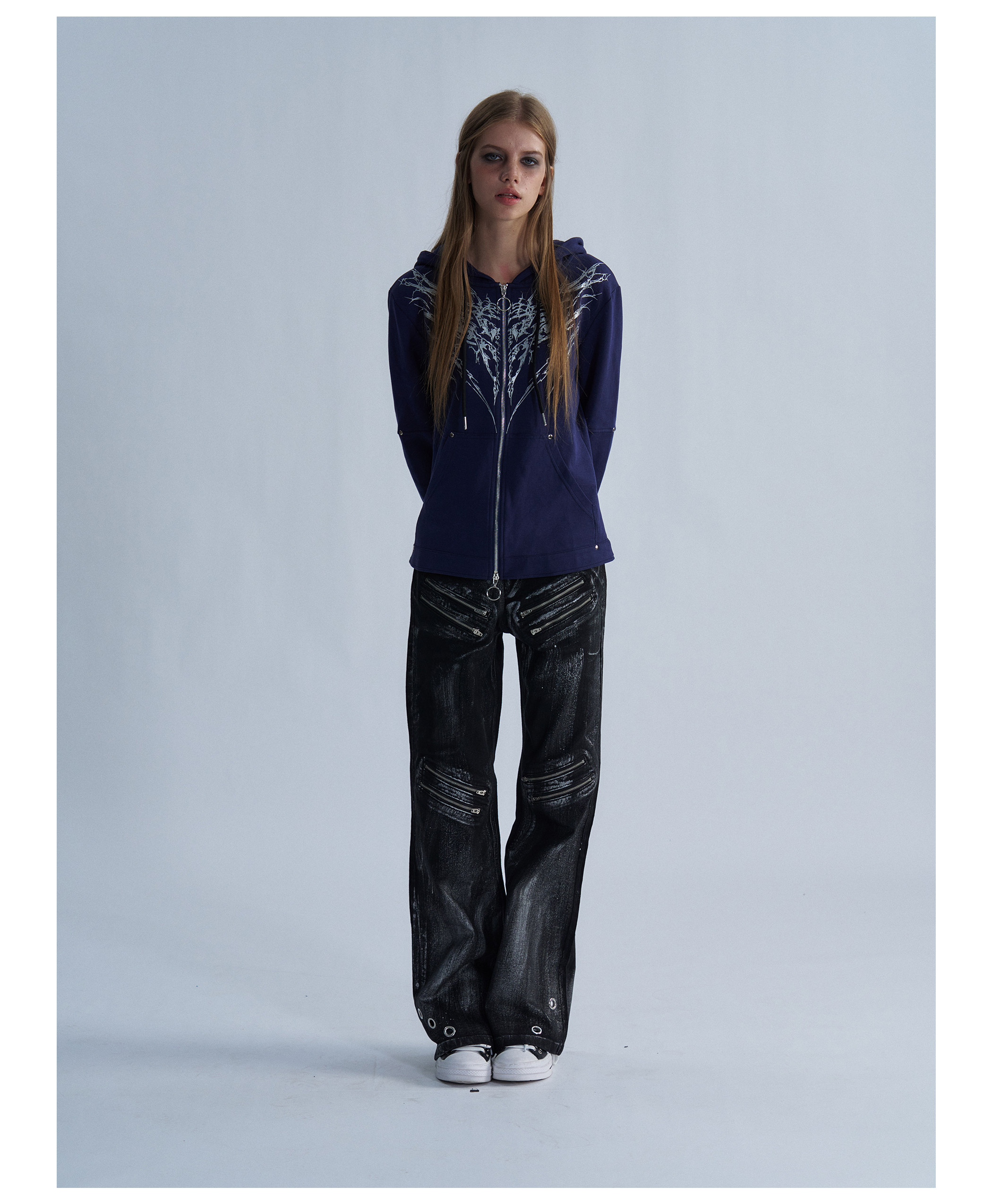 PAIKI Thorn Wings Layered-Look Hoodie