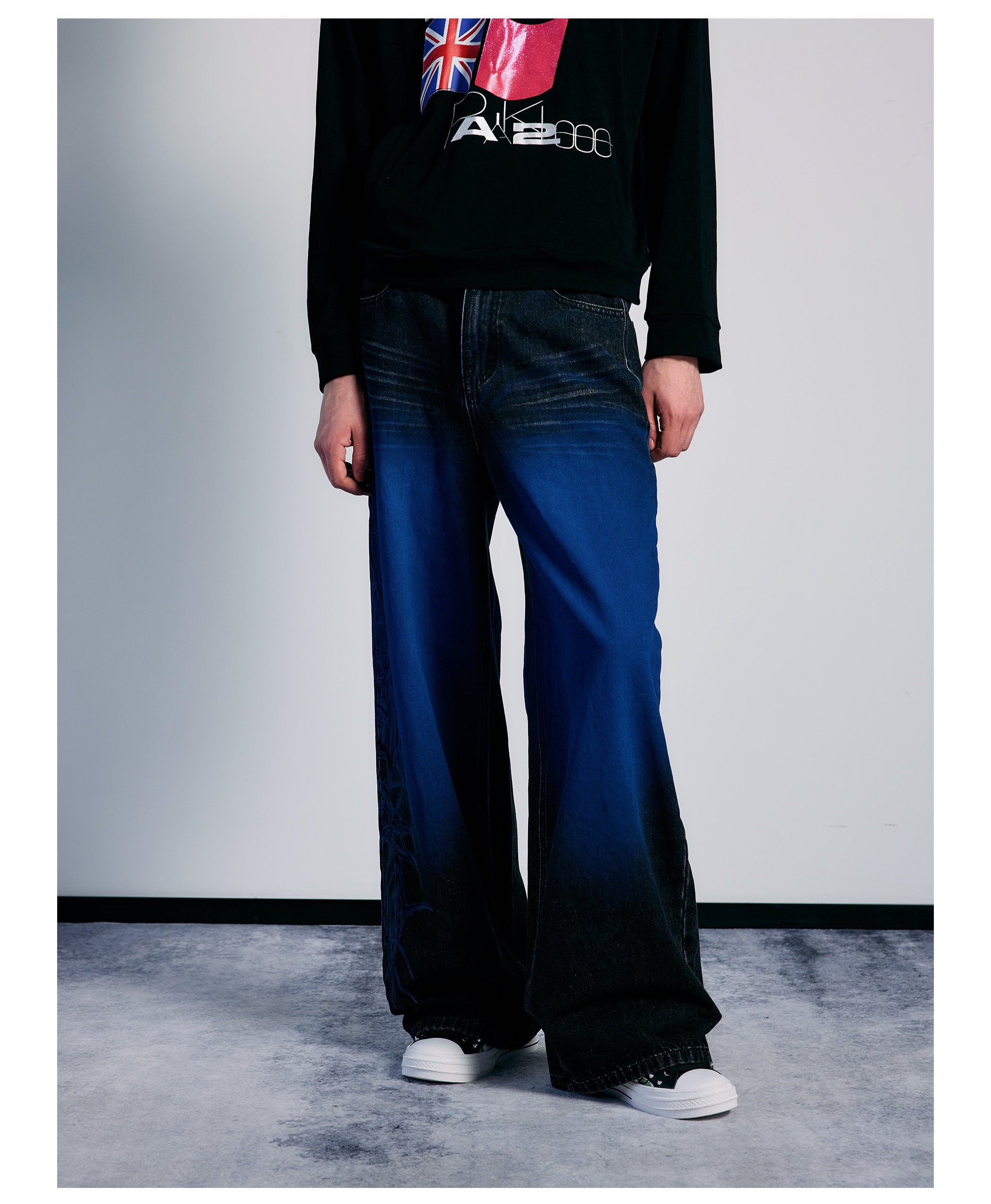 PAIKI Ice Flame Totem Straight-Leg Jeans