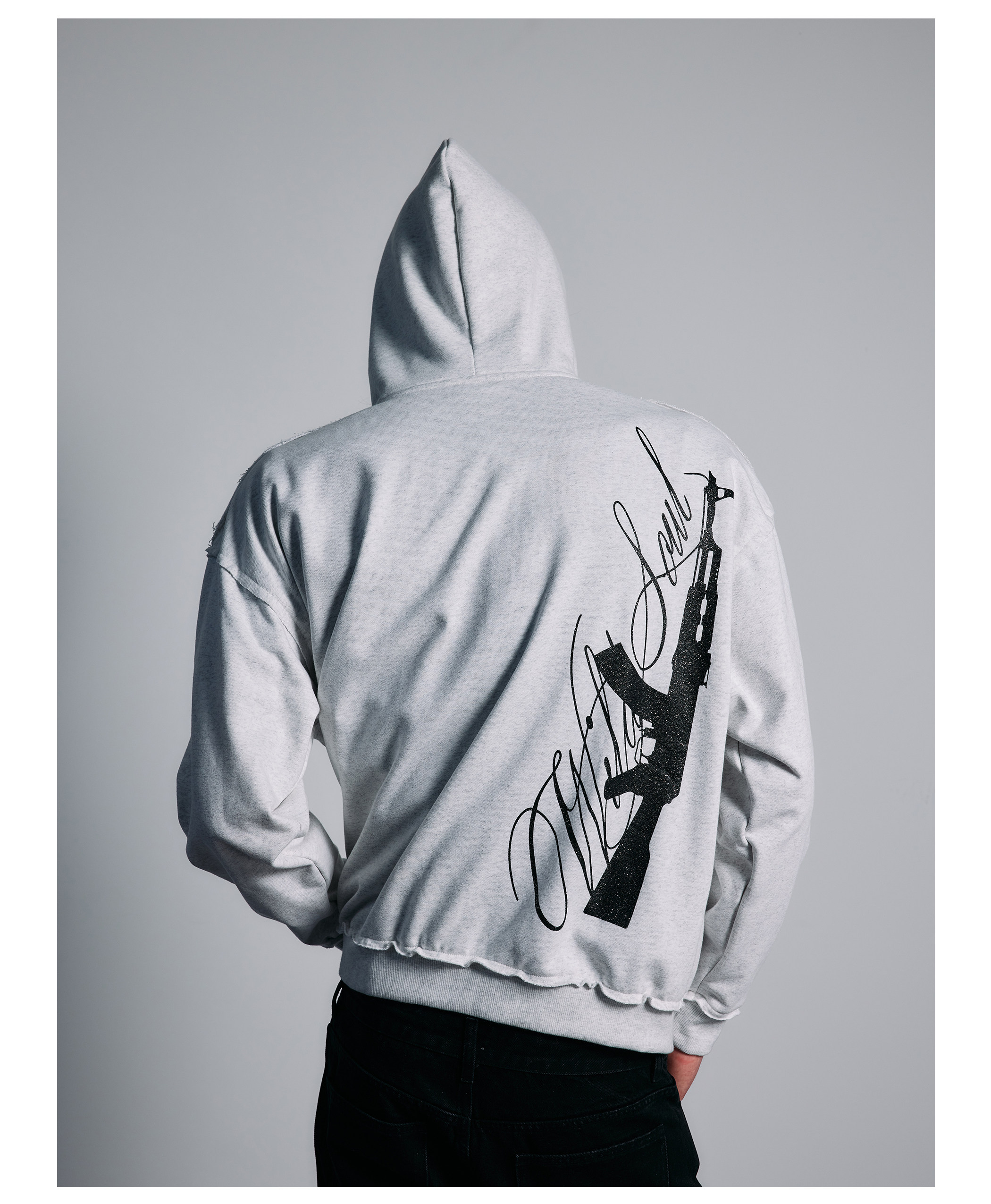 PAIKI Glitter Gun Zip-Up Hoodie