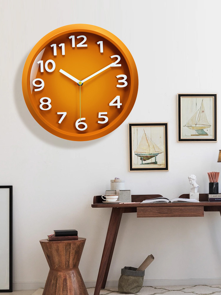 Simple and Stylish Three-Dimensional Digital Wall Clock for Study and Bedroom, Minimalist Candy-Colored Personalized Decorative Wall Clock