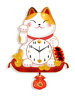 Lucky Cat Clock Wall Clock Living Room Home Clock Creative Clock Wall Decoration Silent Wall Clock Cartoon Quartz Clock