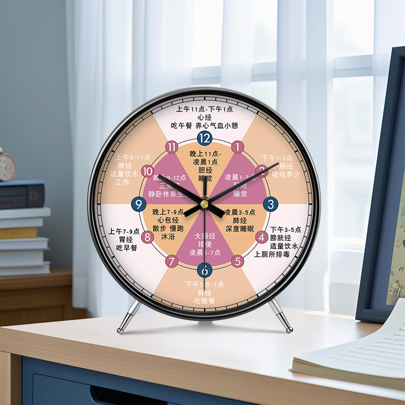 Modern Health Center Desk Clock, Zodiac Meridian Therapy Creative Clock, Beauty Salon Simple Clock