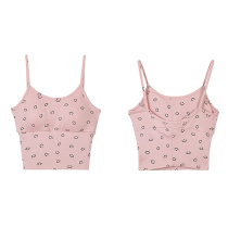 Card Discount) Smiley Face Harness Vest Sexy 100 Hitch Body Short blouses 2023 spring new women