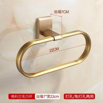 Antique towel ring all-copper towel hanging ring European-style round towel rack bathroom towel ring hand towel rack without punching