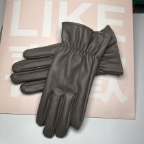 Electric car gloves thickened touch screen warm leather gloves for men and women with velvet gloves riding pu lovers autumn winter gloves