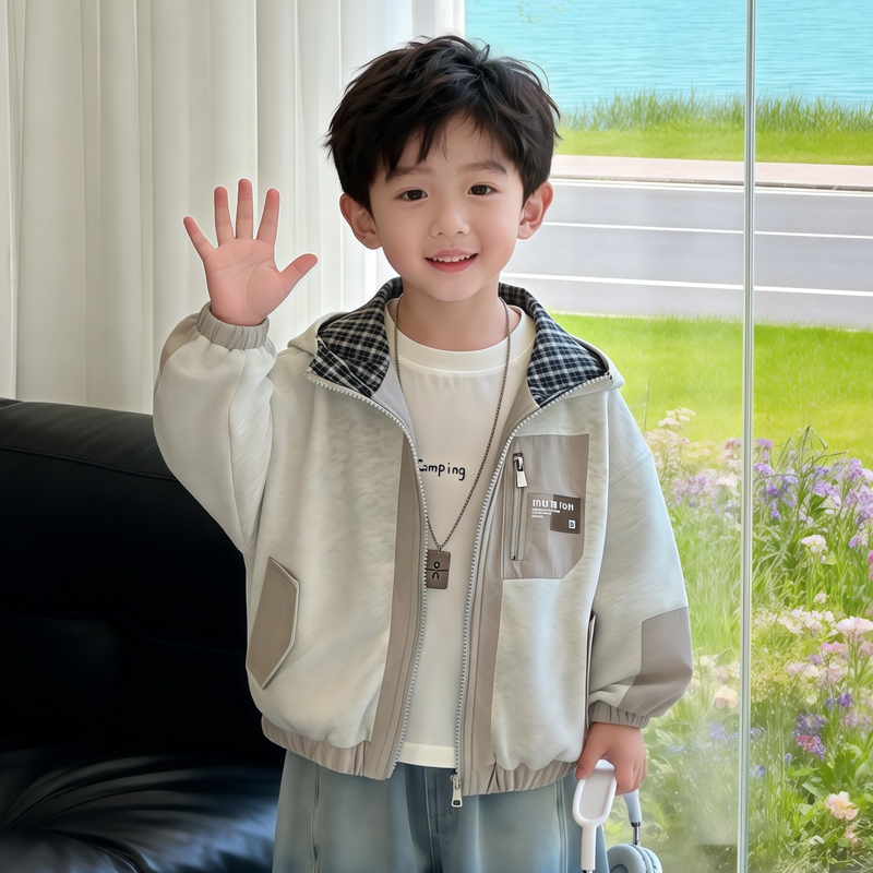 Boys' Jacket Spring and Autumn 2026 New Children's Spring Clothing Fashionable Cool Boy's Jacket Baby Spring Clothes Trendy