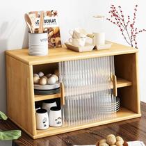 Japanese solid wood sideboard tabletop storage cabinet coffee cabinet home bowl countertop storage cabinet kitchen storage cabinet