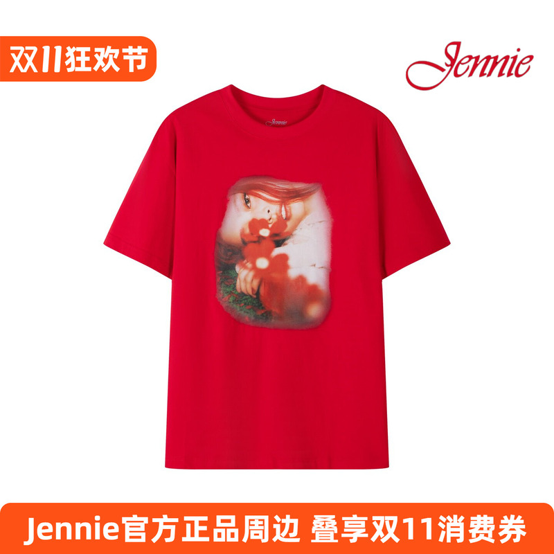 [Official Jennie Merchandise] Jennie Rubify Pop-Up Merchandise Short-Sleeved T-Shirt 26 Spring New Style