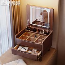 High-end solid wood small apartment bay window dressing table internet celebrity bedroom mini tatami dressing cabinet balcony special makeup