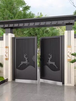 Stainless steel garden entrance door double-open iron door aluminum alloy outdoor courtyard door villa door rural yard door