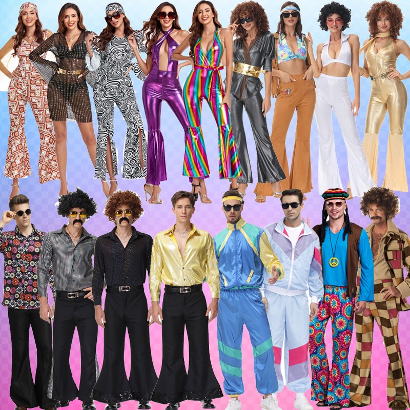 70S Retro Disco Clothing, Hippie Rock Performance Clothing, Bar Halloween Adult Dance Clothing