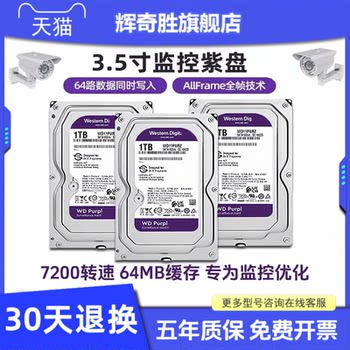 Wd/Western Digital 4Tb Surveillance Hard Drive Recorder Dedicated 4t Mechanical Hard Drive Purple Disk 1T2T3T6T8Tb