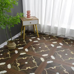 French Retro square art parquet laminate flooring For Home Environmental-Friendly ancient walnut European style Abrasion Resistant