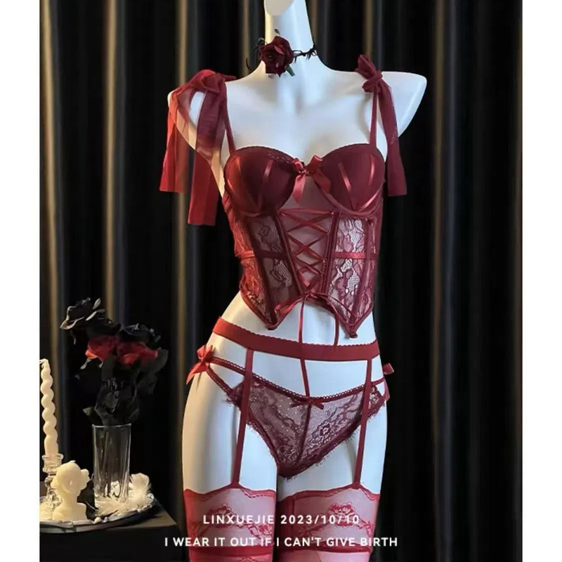 Ace of Spades Padded Shell Cup Fishbone Bra, Slimming, Sexy, Pure Desire Style, Lace Camisole, Push-Up Nightclub Vest