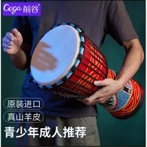 Qiangu mahogany African drum adult beginner 12-inch tambourine adult percussion instrument Yunnan Lijiang folk drum
