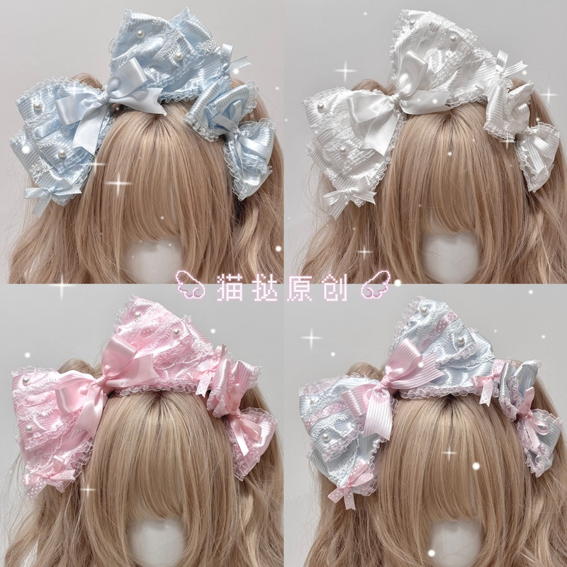 Cat Tart Original Handmade Lolita Hair Accessories Strawberry Angel Rose Garden Versatile Rabbit Ear Headband Kc Hair Hoop