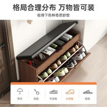 Changing shoes stool doorway Home entrance can sit up the shoe cabinet with a stool and a brief soft bag in the door storage to wear the shoe stool