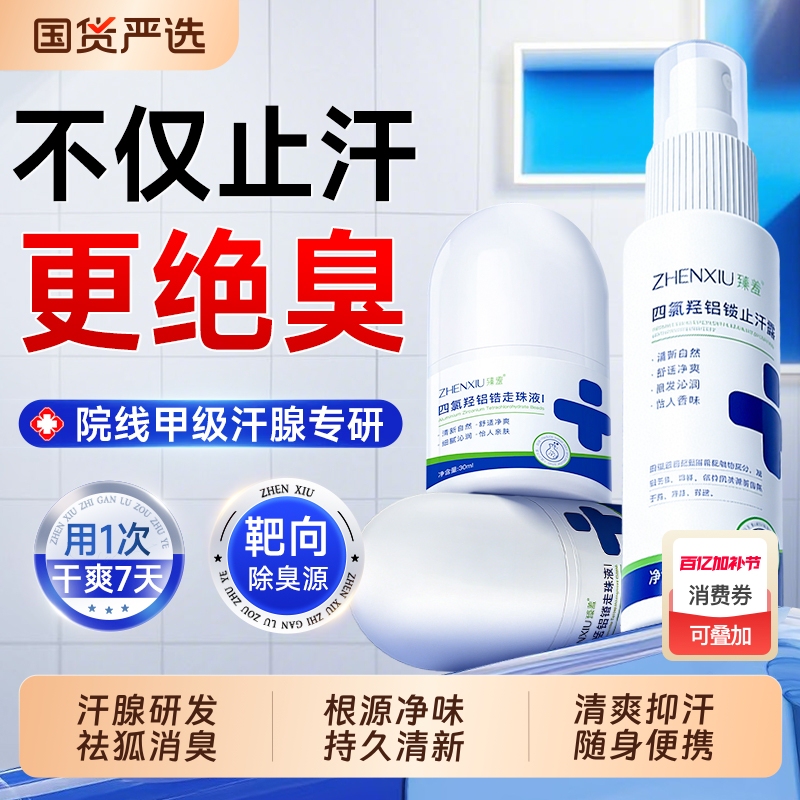 Antiperspirant Deodorant Spray with Aluminum Zirconium Chloride for Women and Men, Genuine Roll-On Deodorant for Underarm Odor Removal