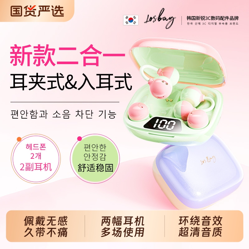 2026 New Wireless Bluetooth Dual Earphones, Ear Clip Style, In-Ear Type, Two-In-One, 0.05kg Pairs, Ultra-Long Battery Life, Noise Reduction for Running 2026 New Wireless Bluetooth Dual Earphones, Ear Clip Style, In-Ear Type, Two-In-One, 0.05kg Pairs, Ultra-Long Battery Life, Noise Reduction for Running