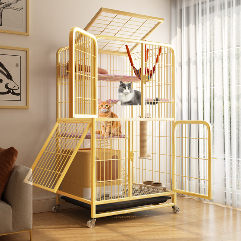 Cat Cage with Extra Large Free Space, Cat Nest, Cat Toilet, Integrated Cat Villa, Indoor Cat House, Cat House