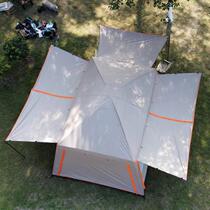 Outdoor two-room and one-living large tent thickened camping equipment supplies picnic camping portable folding sun protection and rainproof