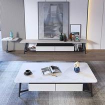 Light luxury slate coffee table simple modern small apartment living room home table Nordic designer minimalist TV cabinet combination