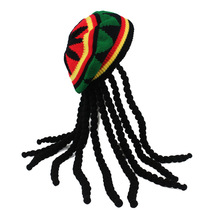 New Unisex Knitted Braid Hat Jamaican Bob Rasta Beanie Hats