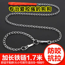 Pet dog leash iron chain Teddy Golden Retriever dog walking rope small medium large dog collar