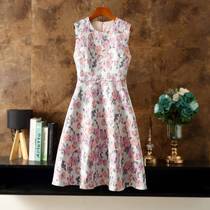 2022 New Spring and Autumn Round Neck High Waist Slim Dress Sleeveless Temperament Slim Swing Skirt Vest Midi Skirt Womens Trendy Clothes