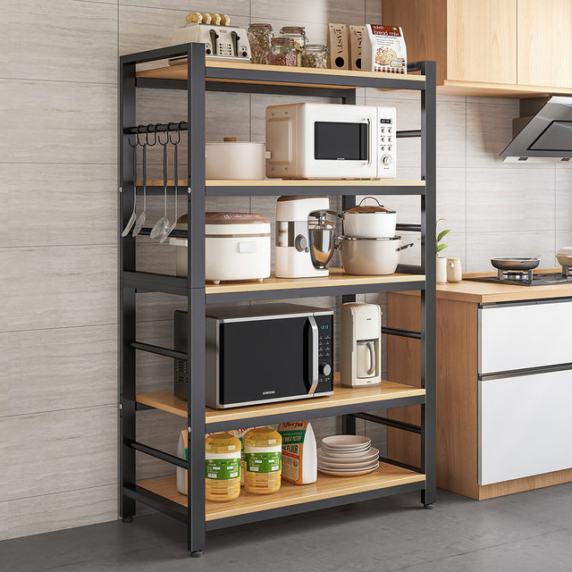 Spot quick-family kitchen multi-functional storage rack floor-standing multi-layer oven microwave oven boiler storage rack vegetable